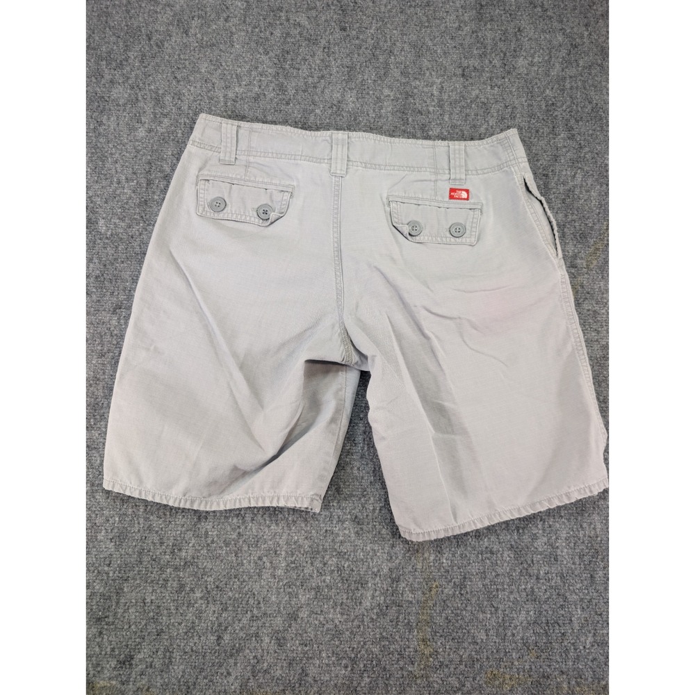 the north face cotton ripstop gray cargo shorts bottoms womens 10 long hiking - Picture 2 of 13